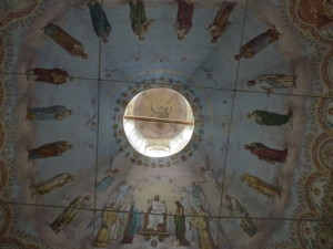 Роспись в куполе летнего храма Рождества Иоанна Педтечи.