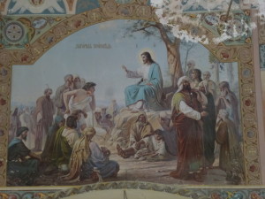 Фрагмент росписи летнего храма. Нагорная проповедь.